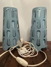 set of two Kajuta mid century modern blue ikea creative desk lamps