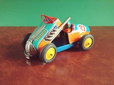 Scarce Alps Japan Tin Friction Crash Racer Tinplate Open-wheel Race Car Bandai