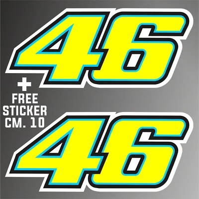 adesivo NUM. 46 valentino rossi doctor moto car sticker + 1 FREE STICKER CM. 10