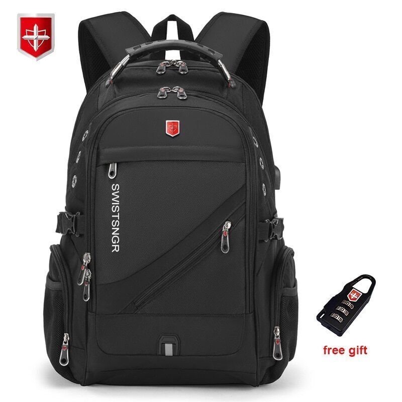 Oxford Swiss 17 Inch Laptop Backpack USB Charging Waterproof Travel Outdoor  Unis