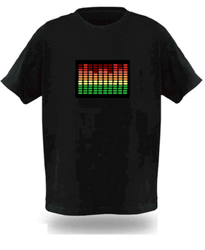 Sound Activated Electronic Light Up Rave Graphic Equalizer T Shirt All Sizes New - Picture 1 of 1