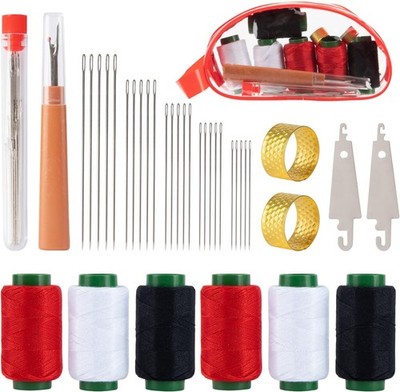 Sewing Kit, 37 Pcs Big Eye Sewing Needles Set with Threader | Complete hand