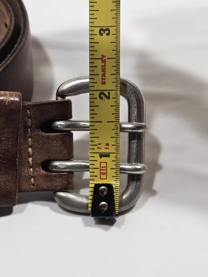 Cinturón De Colección Abercrombie & Fitch Ancho Marrón Cuero Envejecido Talla 32 EE. UU. Foto 2 de 4