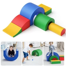 5pc Toddler Foam Play Set Soft Climbing Blocks Mat Active Kids Crawl Exploration