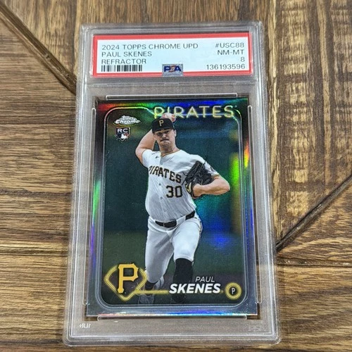 2024 Topps Chrome Update Paul Skenes Refractor Rookie PSA 8