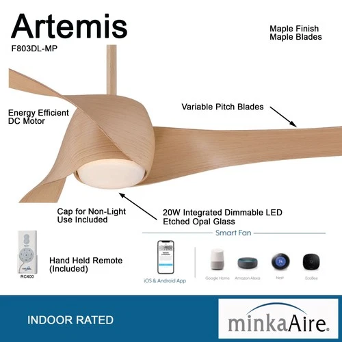 MinkaAire Artemis LED Artemis 58" 3 Blade LED Indoor Ceiling Fan - Picture 7 of 15