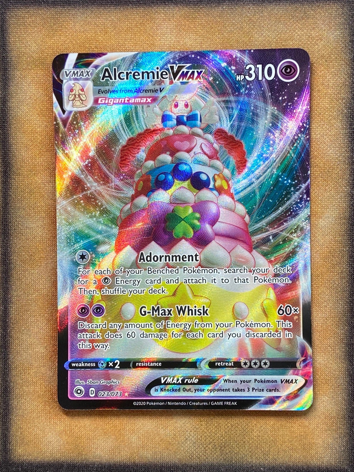 Pokemon Alcremie VMAX 023/073 Champion's Path Ultra Rare Holo NM