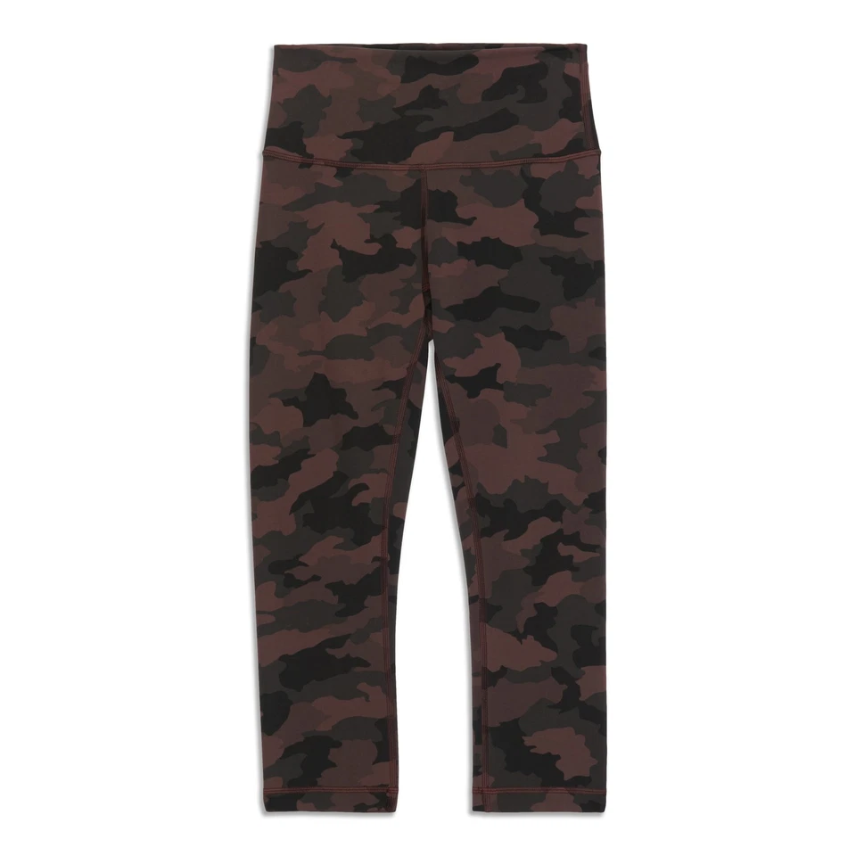 Lululemon Wunder Train High Rise Crop Talla 4 Heritage 365 Camuflaje Marrón Tierra Multi