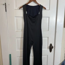 Polly Park Full Body Black Lycra Suit, Sleeveless, Wide Straps, Long Legs & Bell