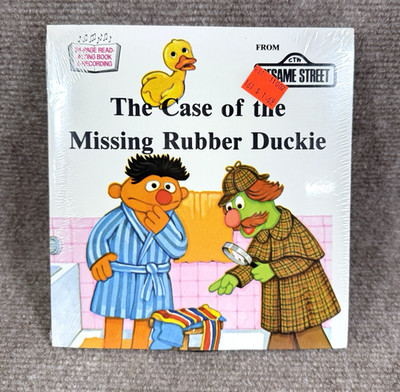 Vintage Sesame Street Case of Missing Rubber Duckie Read Along Book Record NEW