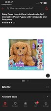 Baby Paws Love Care Labradoodle Soft Interactive Plush Puppy with 15