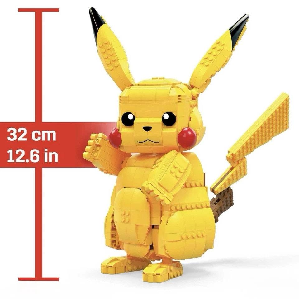 MEGA Pokémon Building Toy Kit Jumbo Pikachu - 12 inch Action Figure 825 Pcs NEW - Image 4 of 4