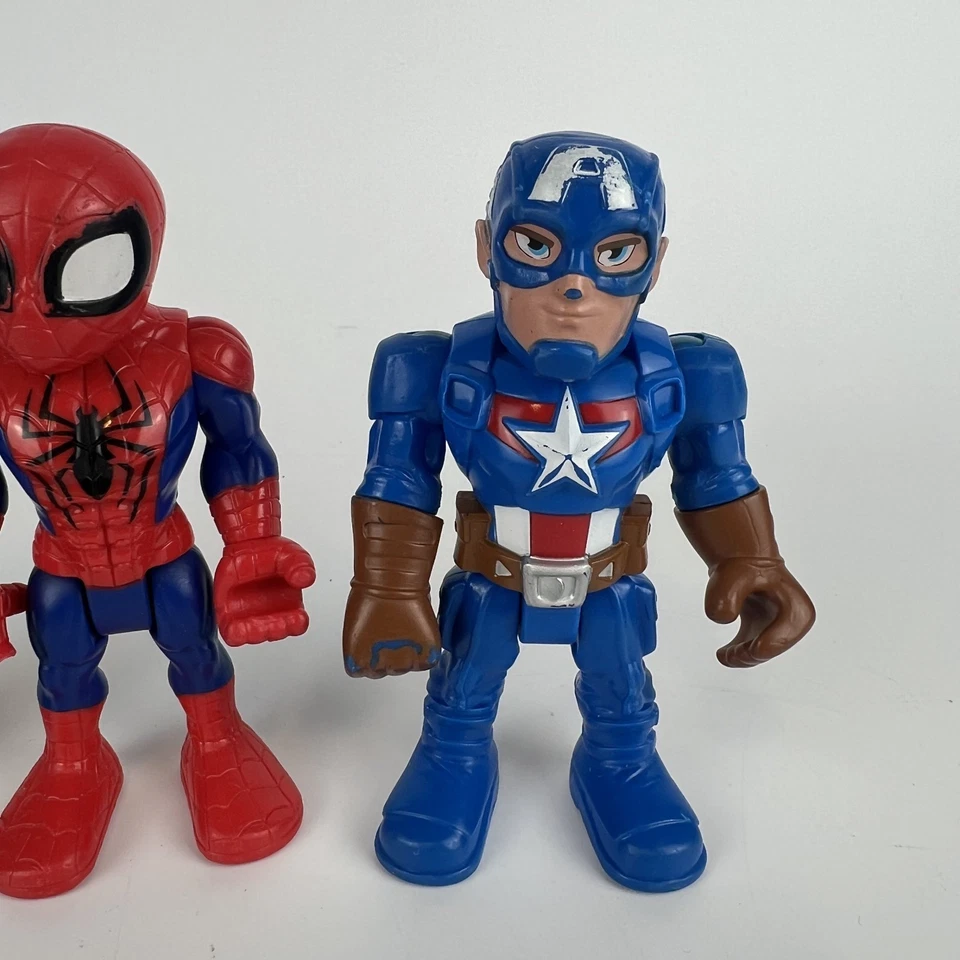 Lote de 3 figuras Playskool Marvel Super Hero Adventures - Spider-Man y Capitán Foto 4 de 4