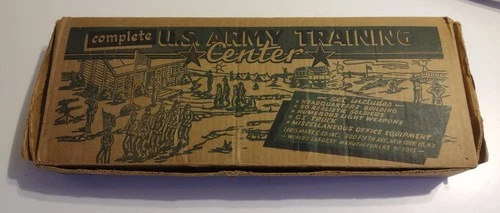 Marx 1950's "U.S. Army Training Center" #4122 Boxed, W/Searchlight FB Truck RARE