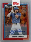 2025 Topps Update Series Dylan Crews 1990 Silver Pack Chrome Auto Orange 25/25