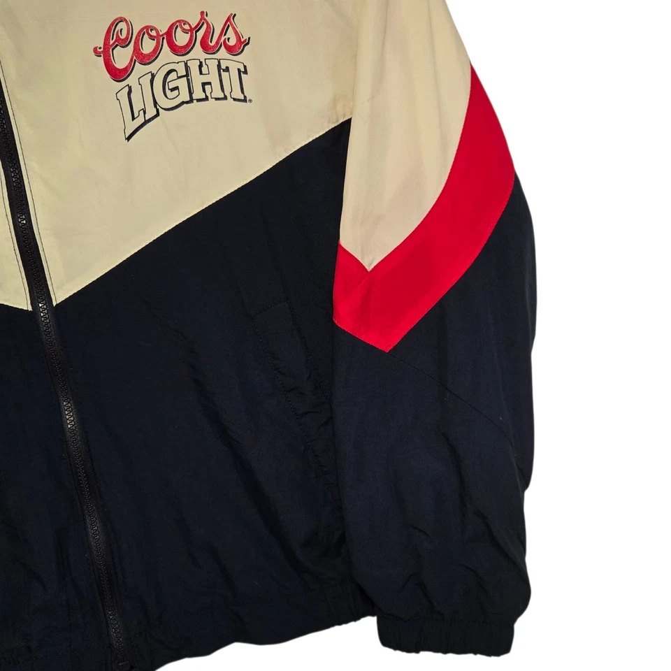 VTG Coors Light Windbreaker Swingster Mens Large Red White Blue Spell-Out 1990s - Image 3 of 4