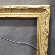 Vtg Wood Picture Frame 16x20 Ornate Gold Gesso French Victorian Baroque Decor
