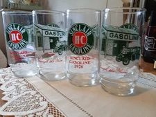 Vintage Sinclair Gasoline Drinking Glass "Through The Years" Tumblers, set of 4