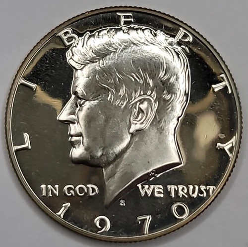 1970 S Proof Cameo Kennedy Half Dollar 40% Silver