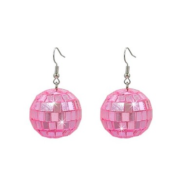 Disco Ball Earrings for Women 70s Disco Punky Mirrorball Danlge Earrings Party C