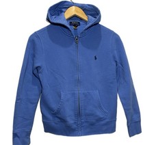 Polo Ralph Lauren Boys M 10/12 Blue Yellow Pony Full Zip Hoodie