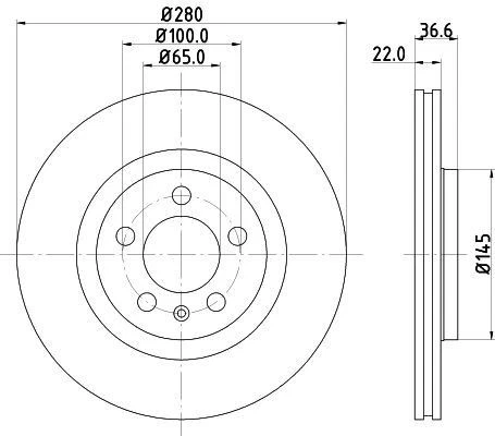 DON Front Discs & Brake Pads Fits Audi A3 Seat Leon Toledo Skoda Octavia VW Bora - Image 2 of 4