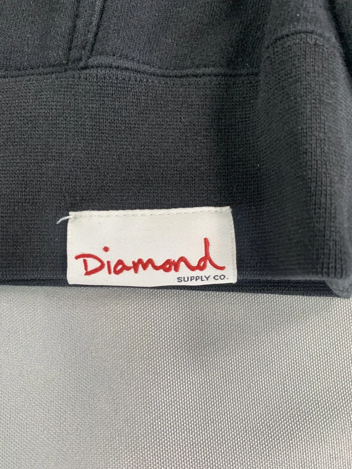 Pulôver masculino Diamond Supply Co com capuz grande zíper completo vermelho skate streetwear - Imagem 4 de 4