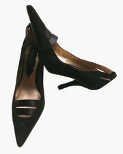 Nine West Shoes Heels Women Sz 6.5M Black Suede EUC High Quality Formal Sexy    