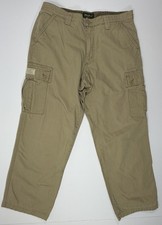 EDDIE BAUER 35 X 31 MEN  S VINTAGE CARGO REAXED FIT GRANITE CLOTH KHAKI PANTS