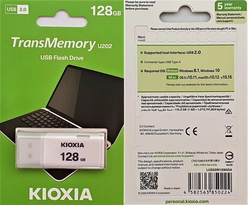 KIOXIA TransMemory U202 USB 2.0 USB Stick 16GB 32GB 64GB 128GB Flashlaufwerk - Bild 5 von 9