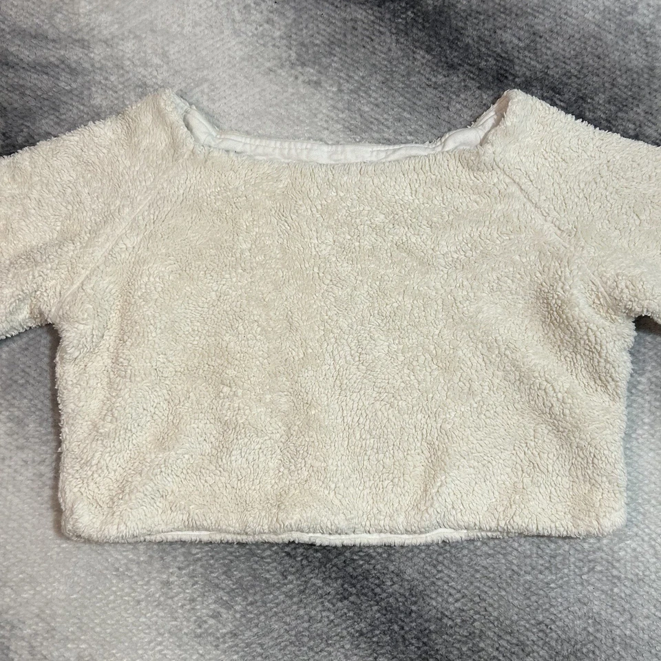 Толстовка женская Hard Tail плюшевая укороченная 100% хлопок кремовая средняя - Изображение 2 из 4