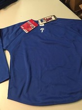 PHILADELPHIA PHILLIES YOUTH THERMABASE AUTHENTIC COLLECTION BLUE THERMAL SHIRT