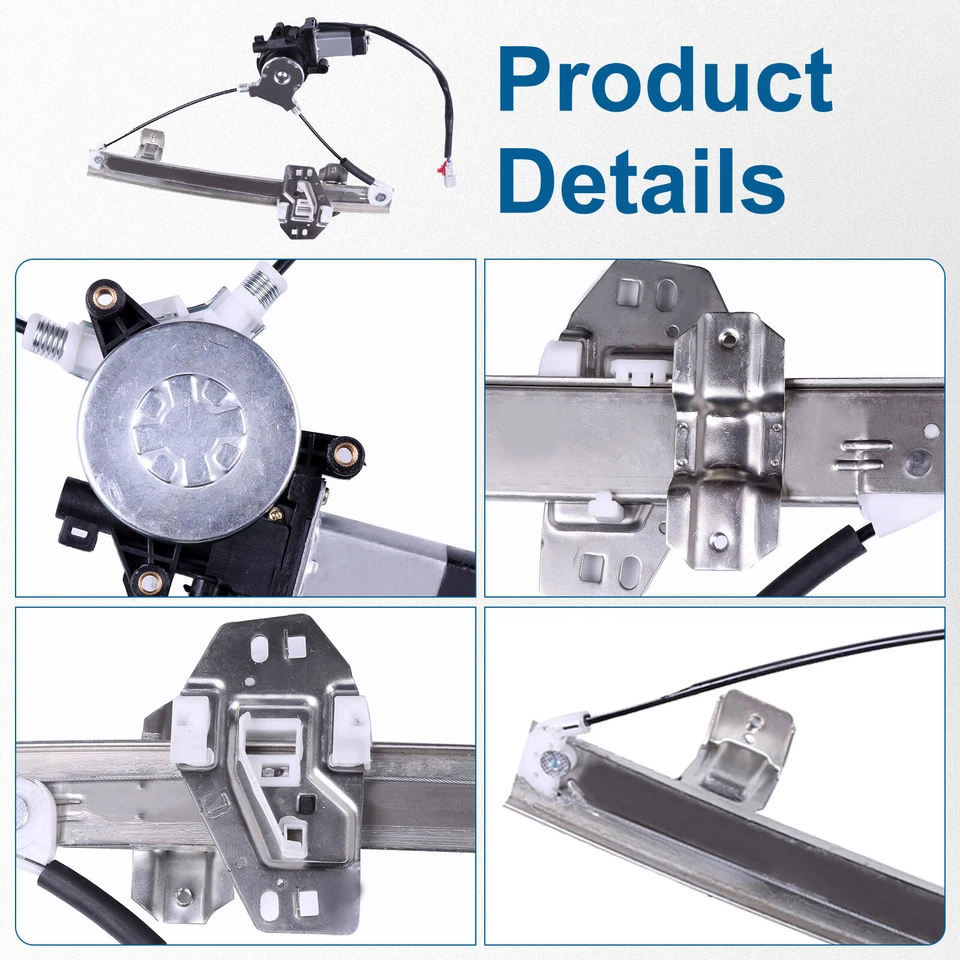 Par de reguladores de ventana trasera con motor para sedán Acura RL Premium 1998-2004 3,5 L Foto 2 de 4