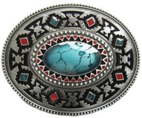 Westernbuckle GüRtelschliesse Buckle GüRtelschnalle Ornament TüRkis
