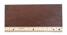 UPHOLSTERY LEATHER PIECE COWHIDE DK BROWN LT WT 1/2 SF