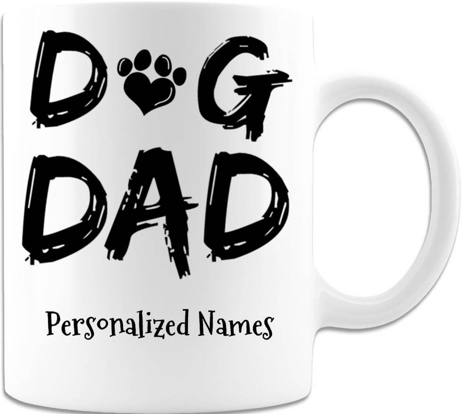 Dog Dad Heart Paw 02 Personalized Custom Coffee Mug Premium Quality 11 Oz