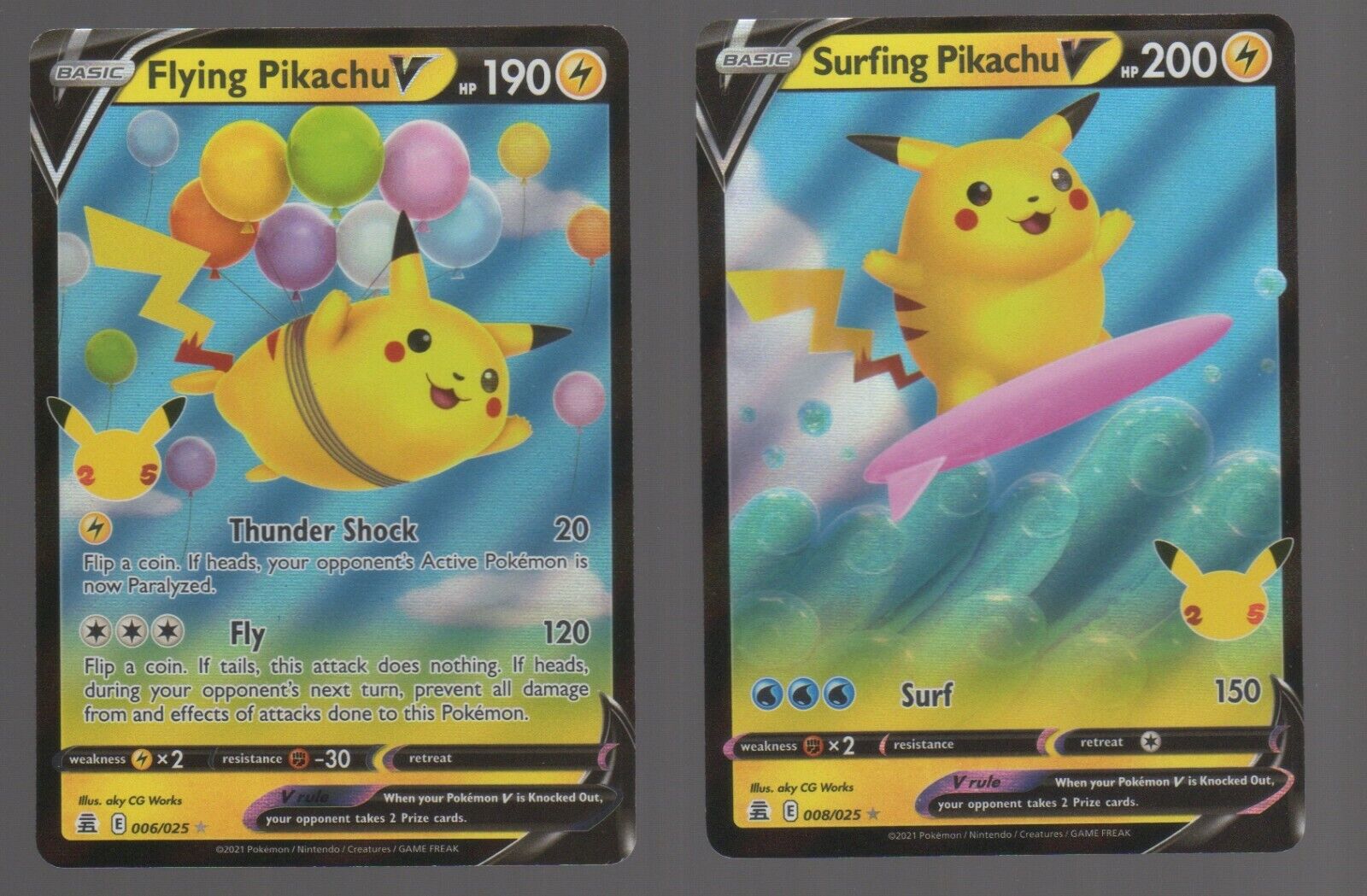 Pikachu Ultra Rare Card Lot - x6 Pokemon Card Set - Pikachu V - Flying  Pikachu V - Surfing Pikachu V