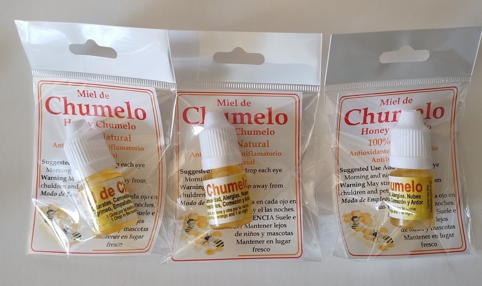 Miel de chumelo chumelito gotas para ojos 3 botellas 3 Bottles Chumelo