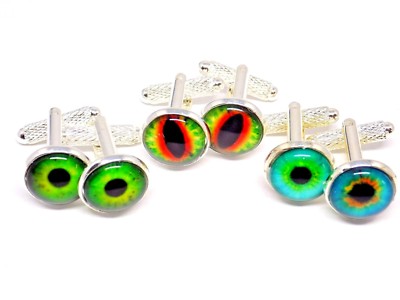 Cat's Eye Cufflinks, Assorted Colors, W/Gift Box!