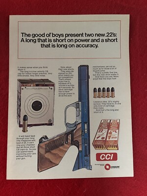 Vintage 1974 Omark Industries CCI Print Ad .22 Long & Short Target