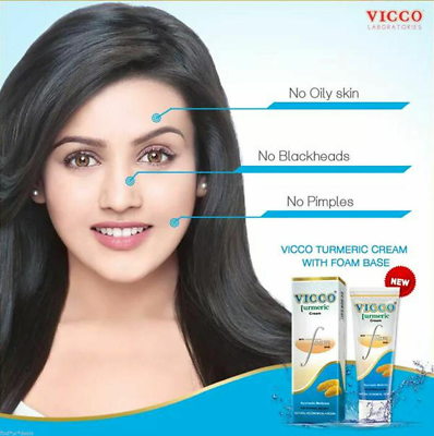 Nettoyant Visage Mousse Au Curcuma Vicco – Ayurvédique – 70g – Ingrédients Naturels Vegan – Neuf Inde