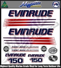 EVINRUDE 150 hp - FICHT RAM - DECAL SET - OUTBOARD DECALS