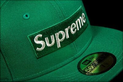 Supreme New Era $1M Metallic Box Logo Cap Green Fitted 7 3/8 