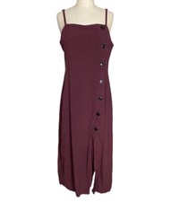 First Monday plaid side button midi dress sz L pre owned 