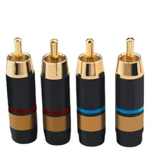 4pcs/8pcs Pure Copper Gold-plated RCA Plug Coaxial Cable Signal Cable Accessorie