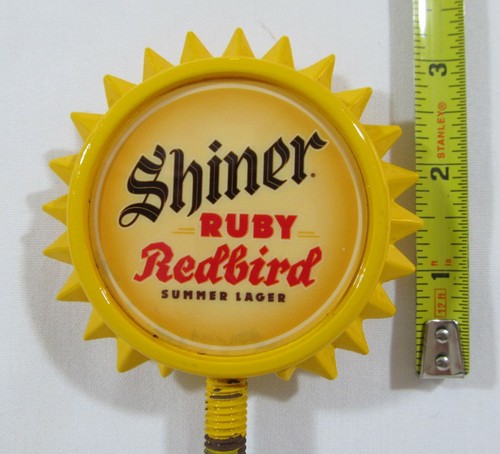 Shiner Ruby Redbird Summer Lager SUN Beer Tap Handle Spoetzl Brewery, Texas - Picture 3 of 9