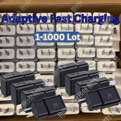 1-1000 Lot Adaptive Fast Charging Wall Plug Charger For Samsung NOTE 4/5 S6/7/8