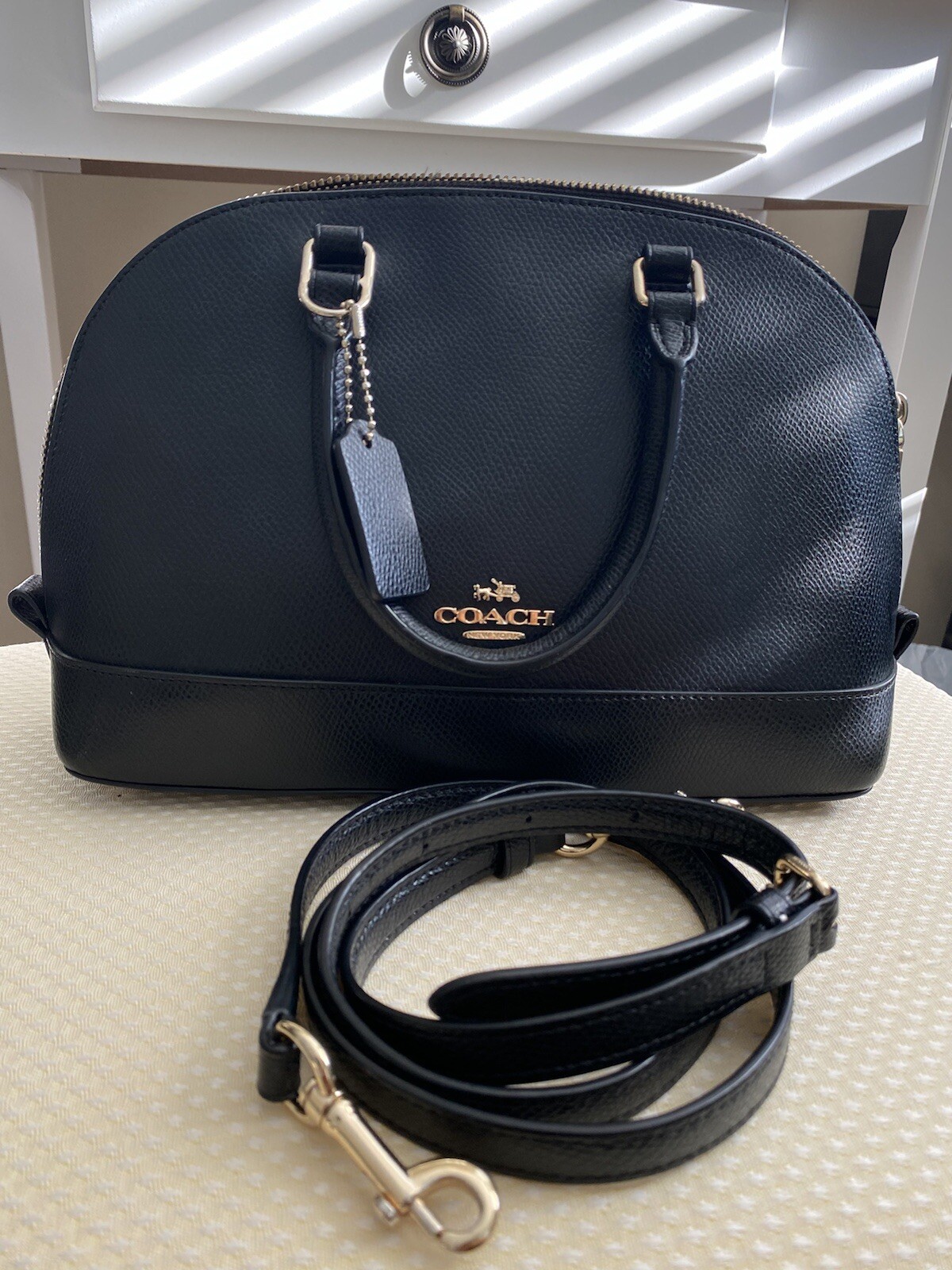 Coach Mini Sierra Crossbody/Purse Bag Black Gem
