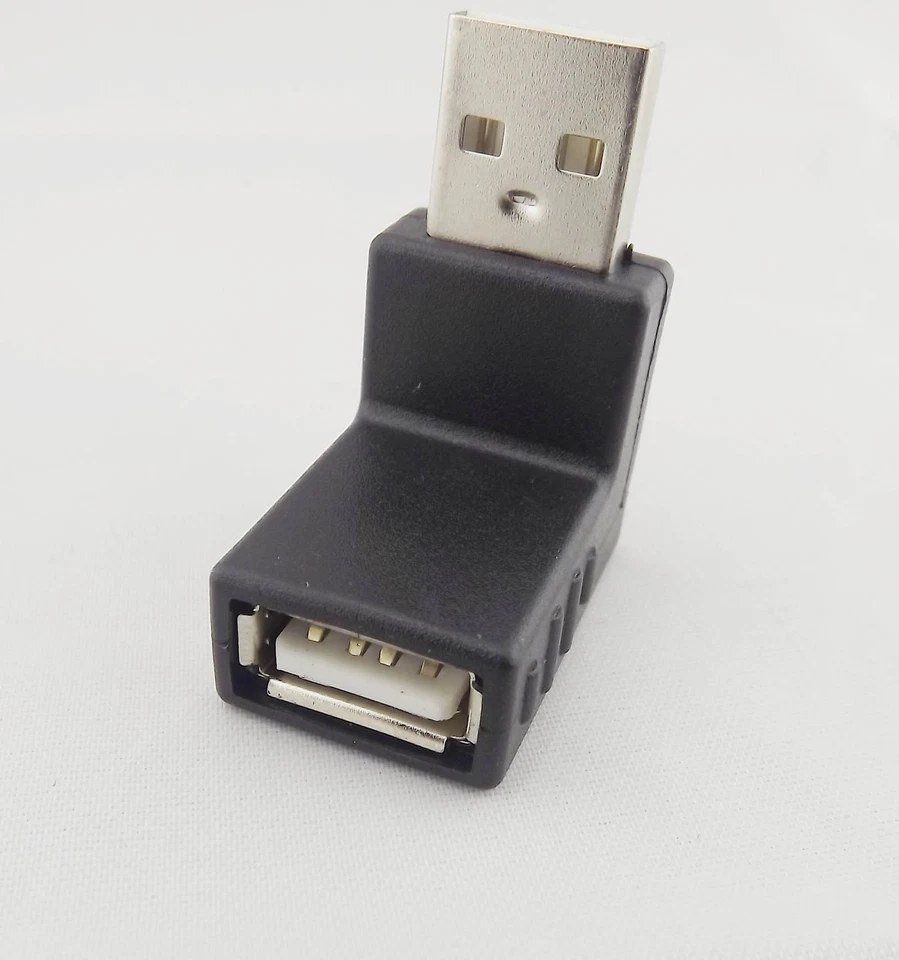 10pcs USB 2.0 A Male To A Female 90 Degree UP Angled Adapter Connector Converter - Image 2 of 4