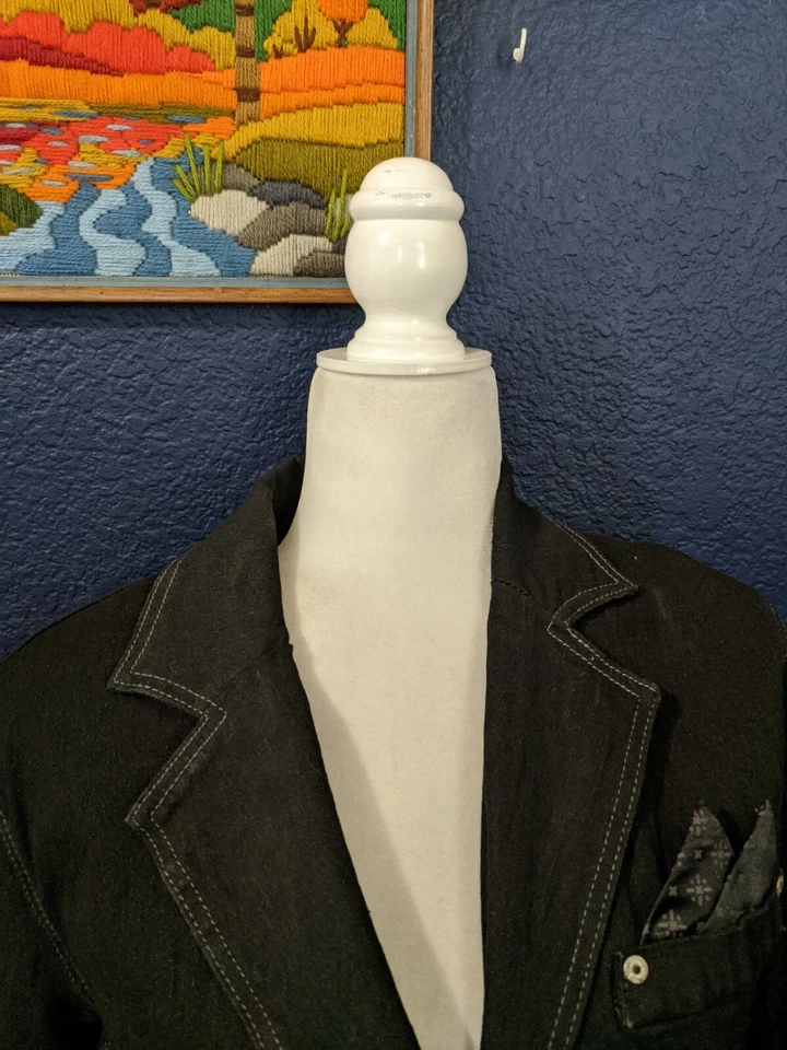 DG2 Diane Gilman Womens Black Denim w/ Pocket Square Jacket Blazer Sz Medium M - Image 2 of 4